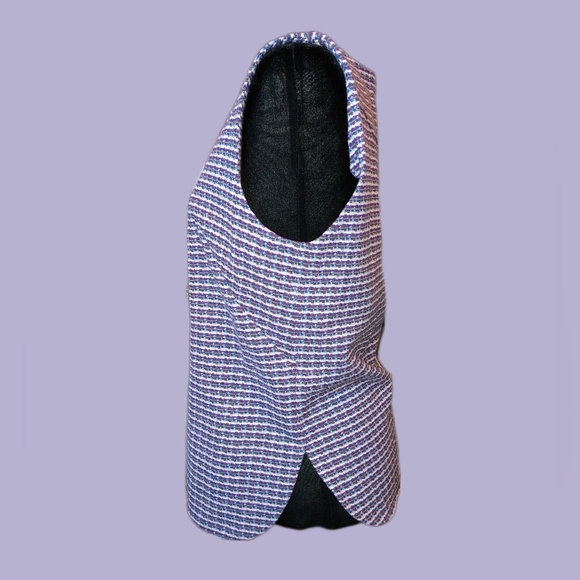 🔴 SALE VTG Plaid Vest with Silver Buttons - Picture 3 of 8